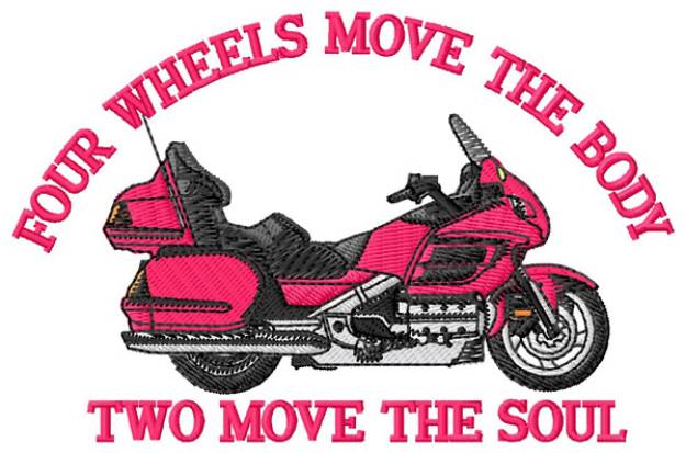 Picture of Four Wheels Move the Body Machine Embroidery Design