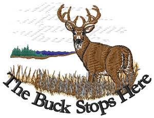 Picture of The Buck Stops Here Machine Embroidery Design