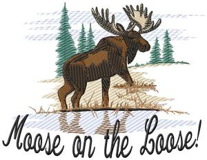 Picture of Moose on the Loose! Machine Embroidery Design