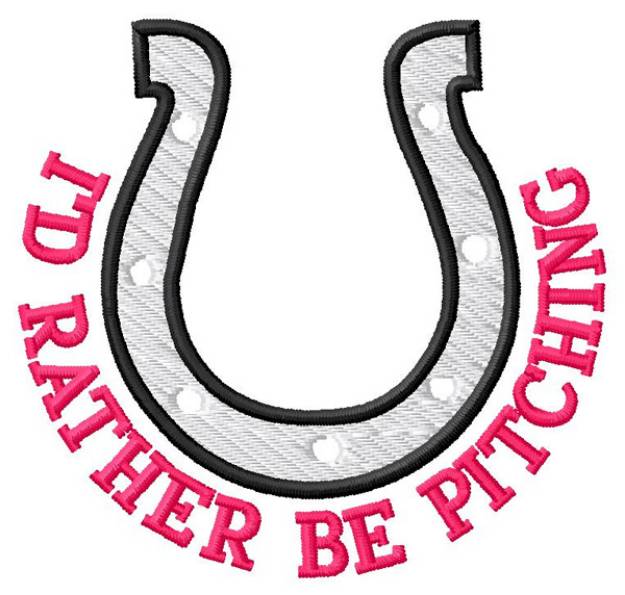 Picture of Id Rather be Pitching Machine Embroidery Design
