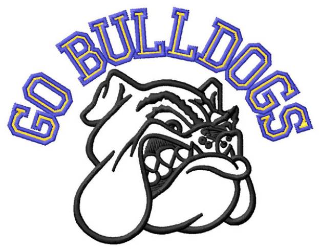 Picture of Go Bulldogs (with border) Machine Embroidery Design