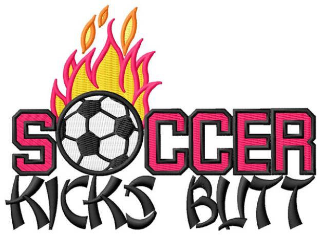 Picture of Soccer Kicks Butt Machine Embroidery Design