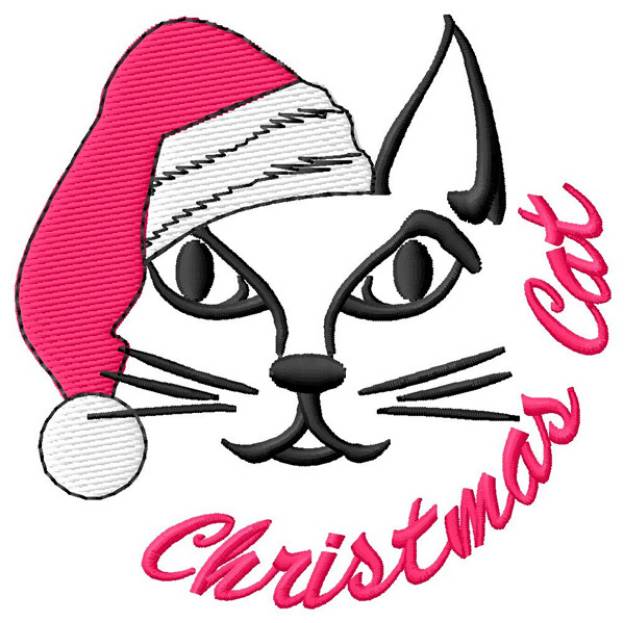 Picture of Christmas Cat Machine Embroidery Design