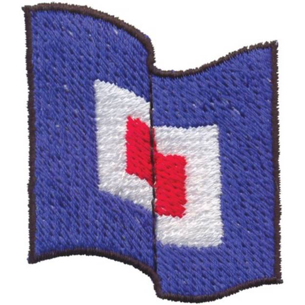 Picture of Nautical Flag, Letter W Machine Embroidery Design