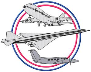 Picture of Airplane Logo Machine Embroidery Design
