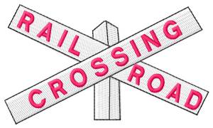 Picture of Railroad Crossing Sign Machine Embroidery Design