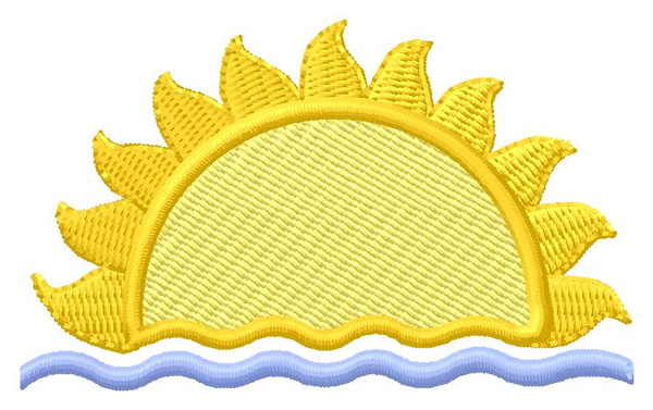 Sun and Water Machine Embroidery Design