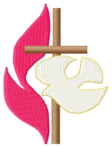 Cross, Flame and Dove Machine Embroidery Design