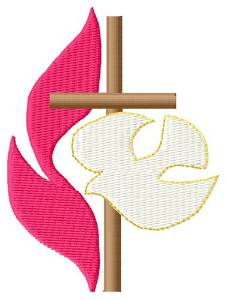Picture of Cross, Flame and Dove Machine Embroidery Design