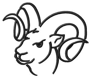 Picture of Ram Outline Machine Embroidery Design