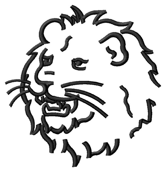 Lion Outline Machine Embroidery Design