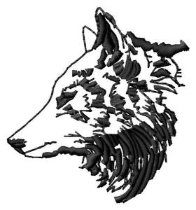Picture of Wolf Outline Machine Embroidery Design