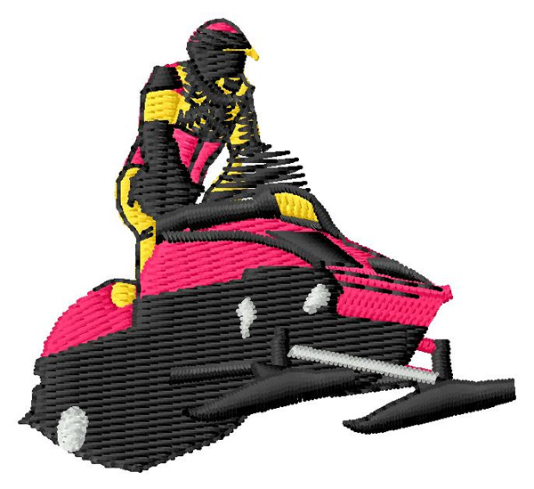 Snowmobile Jumping Machine Embroidery Design