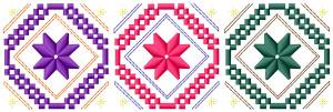 Picture of Three Quilt Squares Machine Embroidery Design