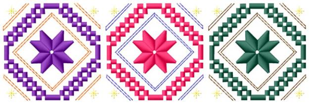 Picture of Three Quilt Squares Machine Embroidery Design