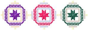 Picture of Three Diagonal Squares Machine Embroidery Design