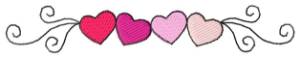 Picture of Four Hearts Border Machine Embroidery Design