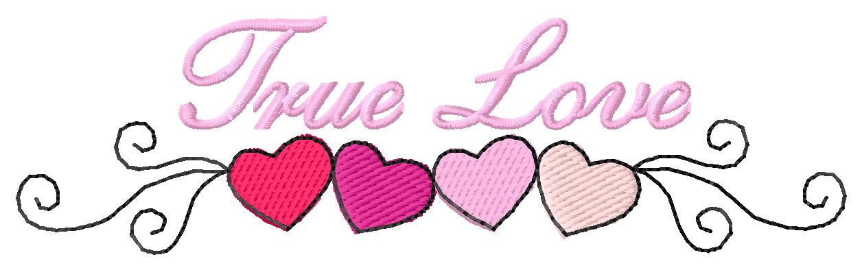 True Love Machine Embroidery Design