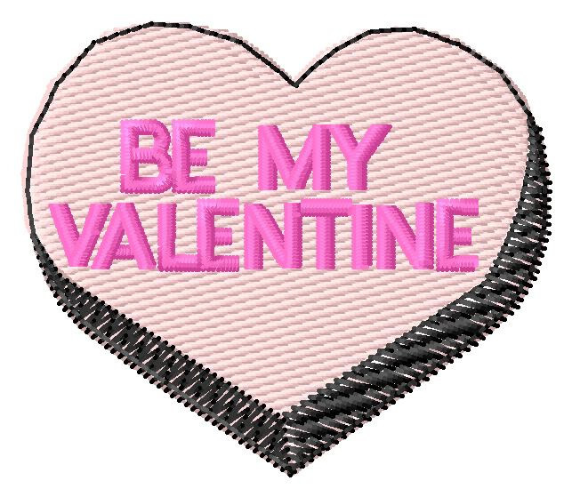Valentine Candy Heart Machine Embroidery Design