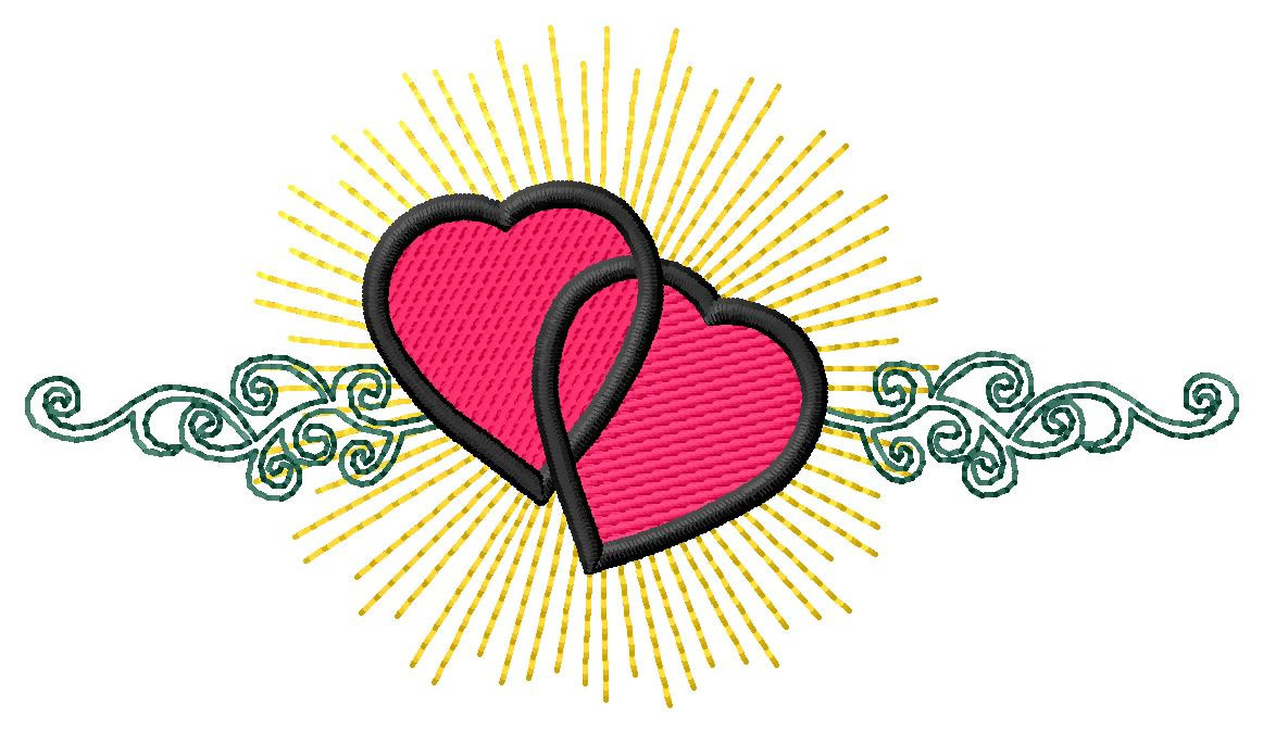 Radiant Hearts Machine Embroidery Design