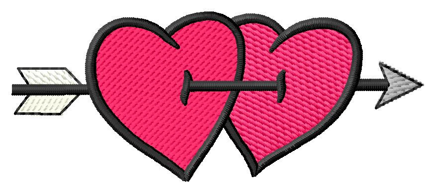 Pierced Hearts Machine Embroidery Design