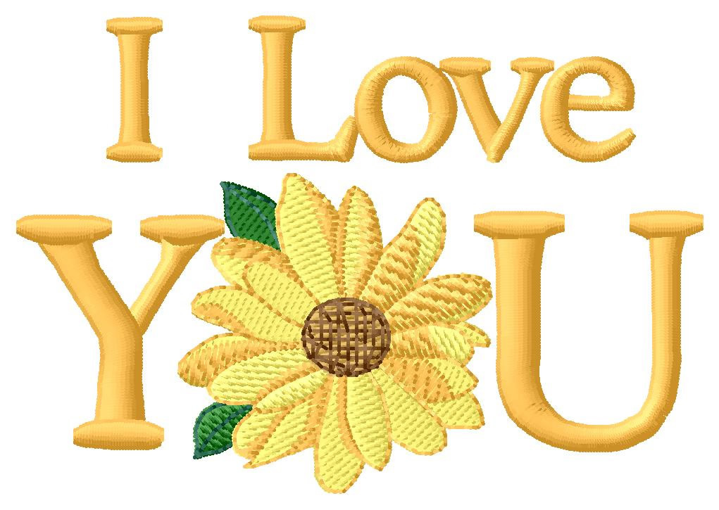 I Love You Machine Embroidery Design