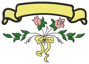 Picture of Roses and Banner Machine Embroidery Design