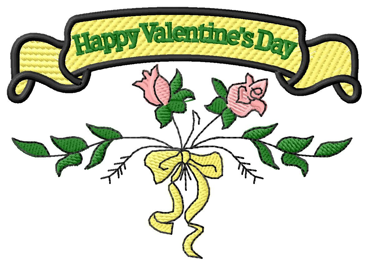Happy Valentines Day Machine Embroidery Design