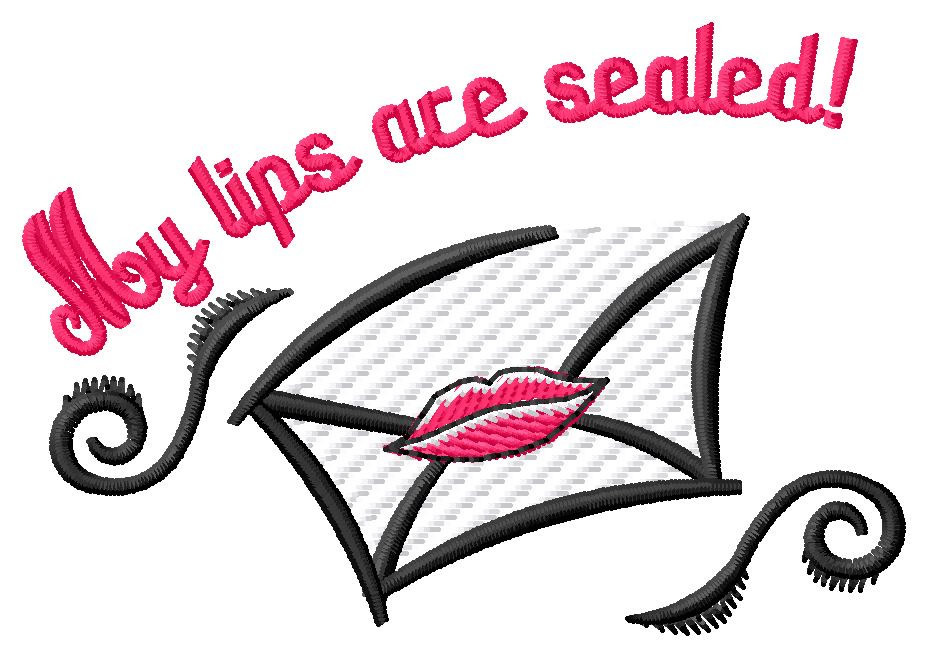 My Lips are Sealed! Machine Embroidery Design