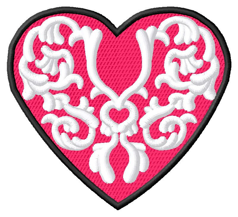 Decorative Heart Machine Embroidery Design