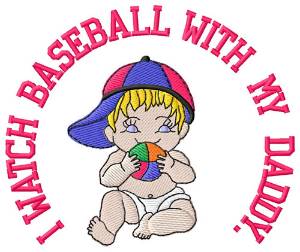 Picture of Baseball with my Daddy Machine Embroidery Design