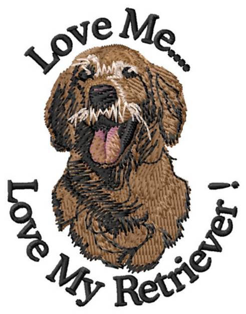 Picture of Love My Retriever Machine Embroidery Design