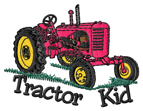 Tractor Kid Machine Embroidery Design