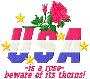 Picture of USA is a Rose Machine Embroidery Design