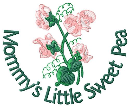 Mommys Little Sweet Pea Machine Embroidery Design