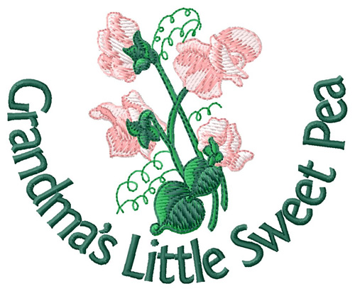 Grandmas Little Sweet Pea Machine Embroidery Design