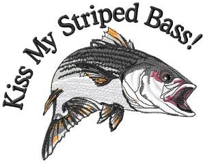 Picture of Kiss My Striped Bass Machine Embroidery Design