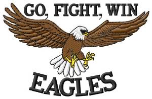 Picture of Go, Fight, Win Eagles Machine Embroidery Design