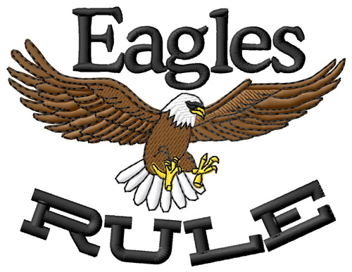 Eagles Rule Machine Embroidery Design