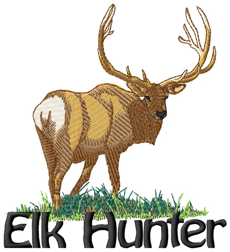 Elk Hunter Machine Embroidery Design