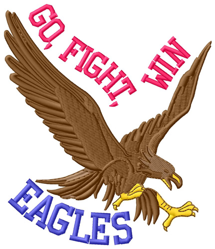 Go, Fight, Win Eagles Machine Embroidery Design