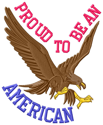 Proud to Be an American Machine Embroidery Design