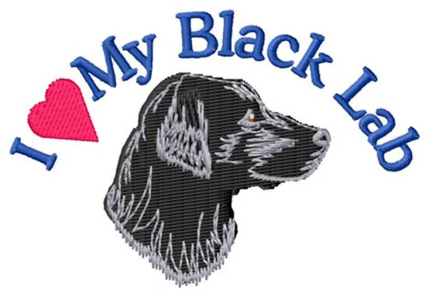 Picture of I Love My Black Lab Machine Embroidery Design