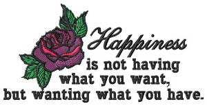 Picture of Want What You Have Machine Embroidery Design