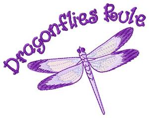 Picture of Dragonflies Rule Machine Embroidery Design