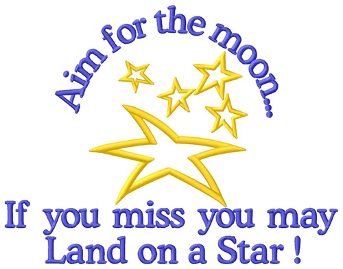 Aim for the Moon Machine Embroidery Design