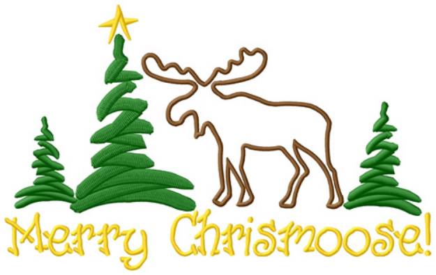 Picture of Merry Chrismoose Machine Embroidery Design