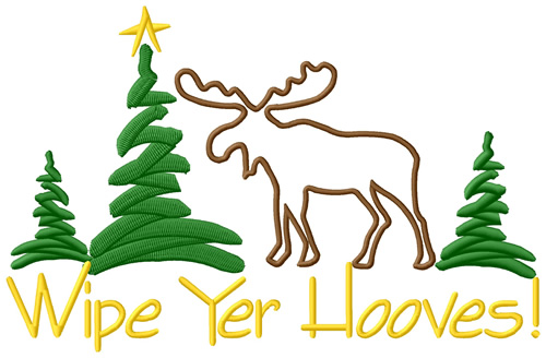 Wipe Yer Hooves! Machine Embroidery Design