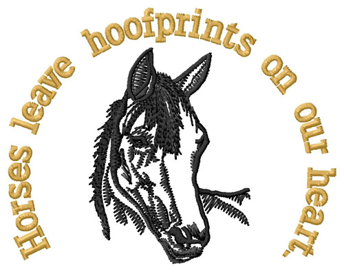 Hoofprints On Our Hearts Machine Embroidery Design