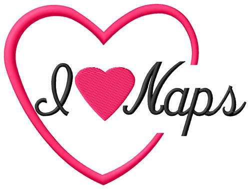 I Love Naps Machine Embroidery Design